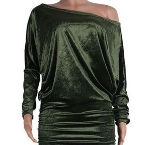 New off shoulder Green Mini Dress sz S